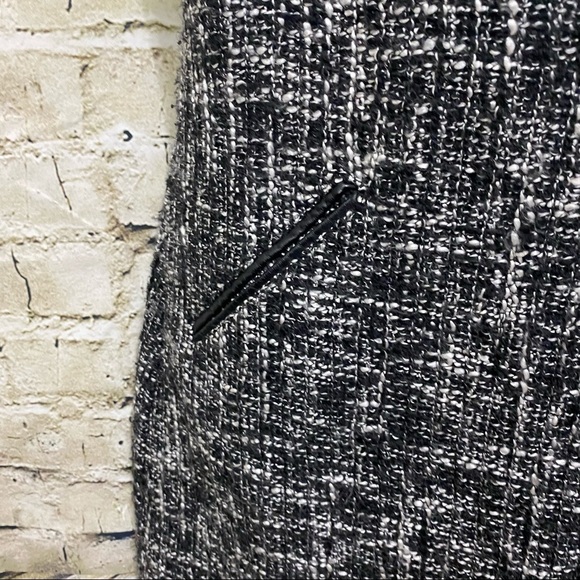 Dana Buchman Black White Tweed Zip Up Career Sheath Dress - Picture 3 of 6